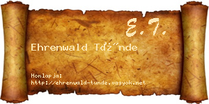Ehrenwald Tünde névjegykártya